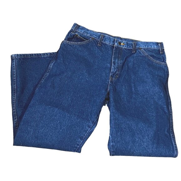 Dickies Mens Blue Jeans Sz 38 x 30 Boot Cut Dark Rinse Denim - Picture 5 of 9